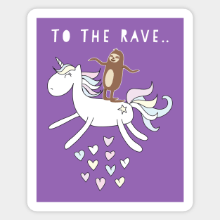 Unicorn Sloth Rave Sticker